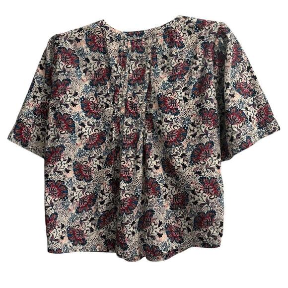 Evereve Size Small Flowing Floral Ruffle Blouse Boho Music Festival - Picture 2 of 5